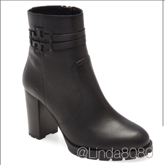 Tory Burch Shoes - NIB Tory Burch Leigh Lug Sole Leather Black Bootie